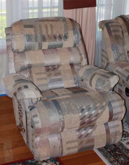 Recliner | Blues and Maroon Accents | Custom Upholstery || Chairs |